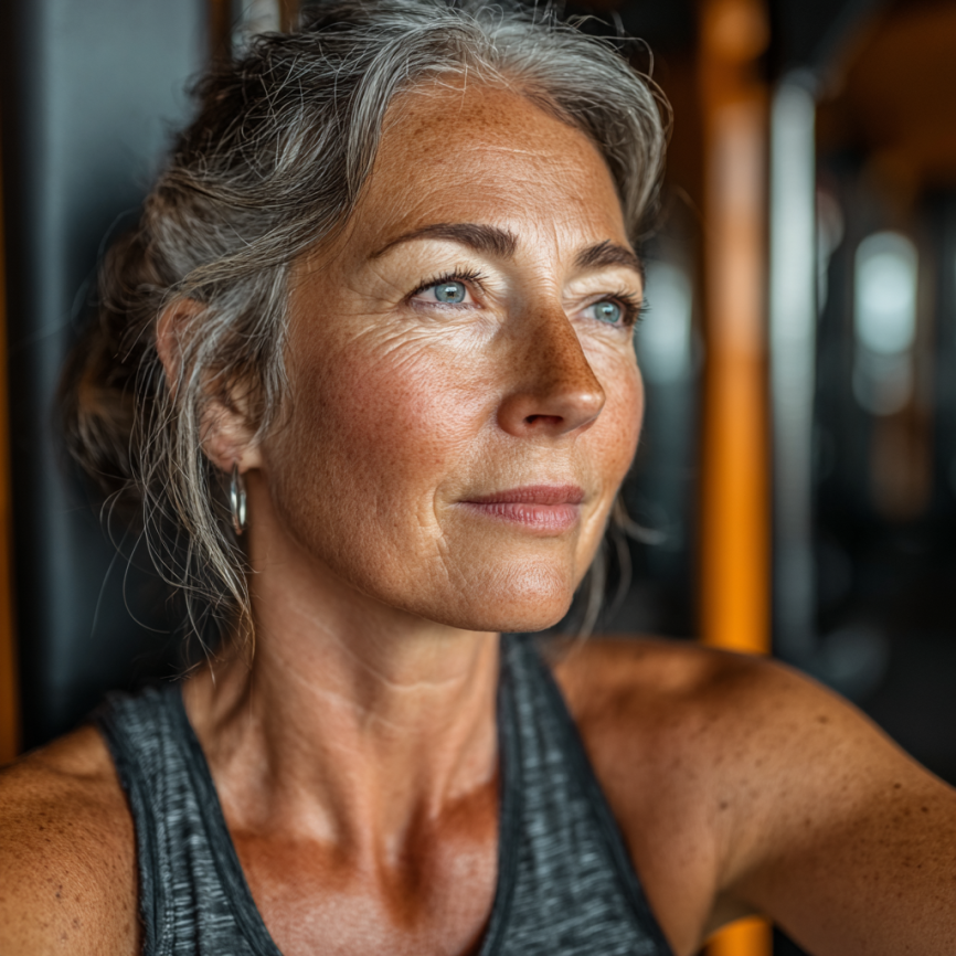 Активні літні люди займаються йогою на природі